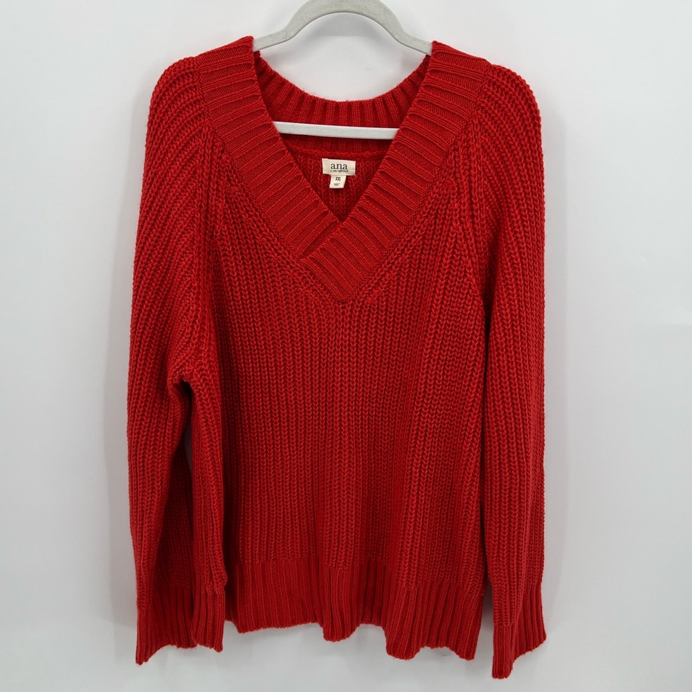a.n.a. red chunky knit sweater